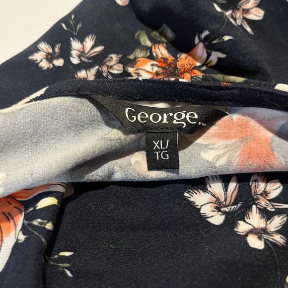 Floral wrap dress marine Xlarge XL George - Picture 2 of 2